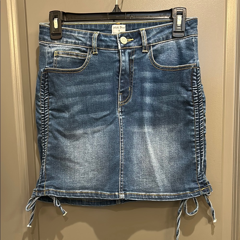 White Burch Denim Blue Skirt NWOT